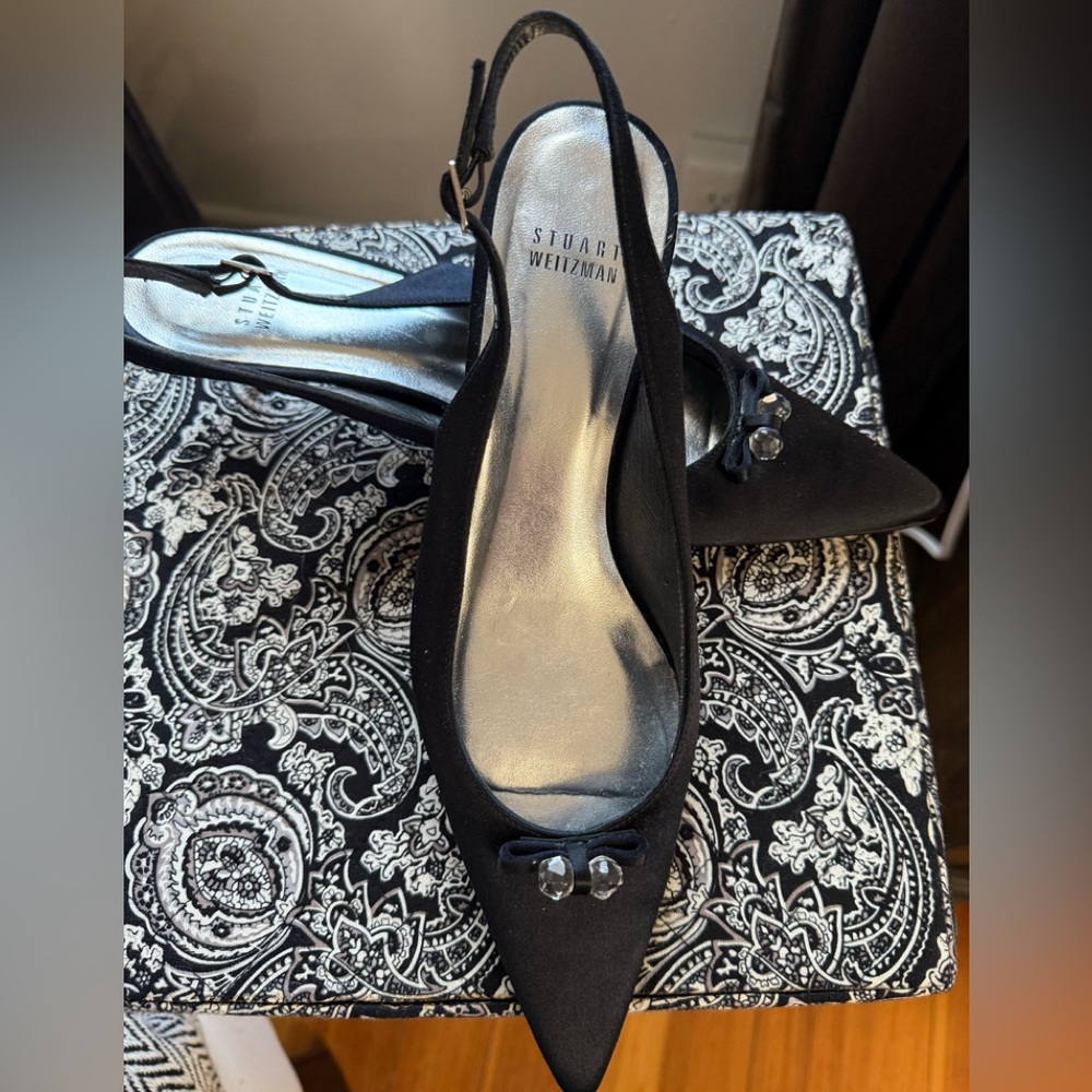 Stuart Weitzman Satin Kitten Heels